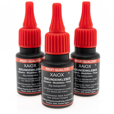 3 x Sekundenkleber Superkleber 20g (60g) dünnflüssig schnell trocken Wasserfest