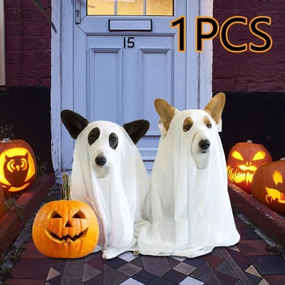 Halloween Ghost Dog Costume Decorative Cosplay Comfortable Dog Cloak