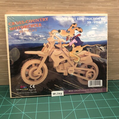 NIP DIRT BIKE Wood Craft Construction Kit 3D-Puzzle 60 Pieces