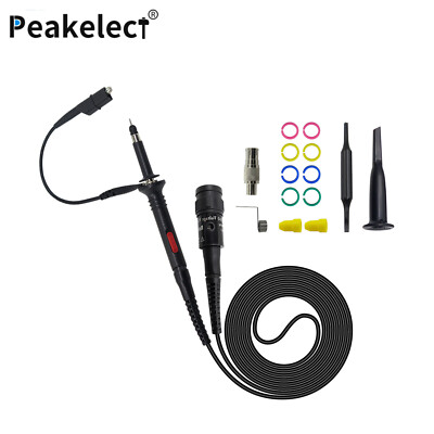 Peakelect BNC Safety Oscilloscope Probe 100MHz with Accessory Kit 1X 10X