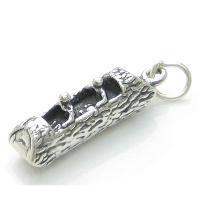 Log ride flume sterling silver charm .925 x 1 Theme Park rides charms.