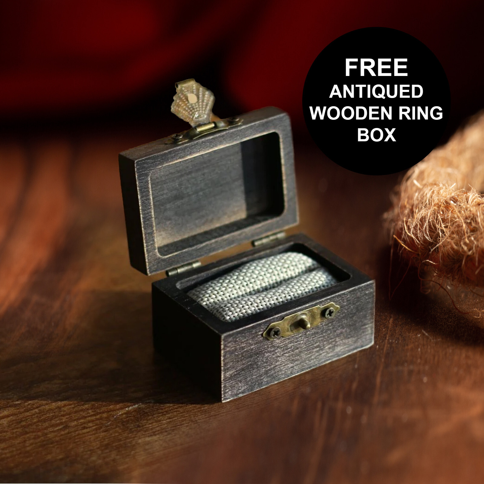 The Sagittarius - Astrology Blue Sapphire Meteorite Mens Wedding Ring