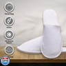 Modlux Spa Slippers, 12 Pairs Cotton Velvet Closed Toe Disposable Slippers for Guests, 6 Medium and 6 Large House Shoe, Hotel, Home, Indoor, Bride Slippers, Slip-on with Travel Bag, White