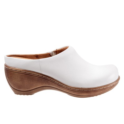 Женские белые кожаные слипоны на плоской подошве Softwalk Madison S2056-100 из мягкой кожи