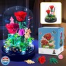 ZQJKLE Flower Bouquets Building Sets with LED String Light and Dust Cover, 593 Pcs Red Rose Bouquet Building Block Gifts for Mothers Day, Valentines Day, Birthday, Anniversary, Christmas
