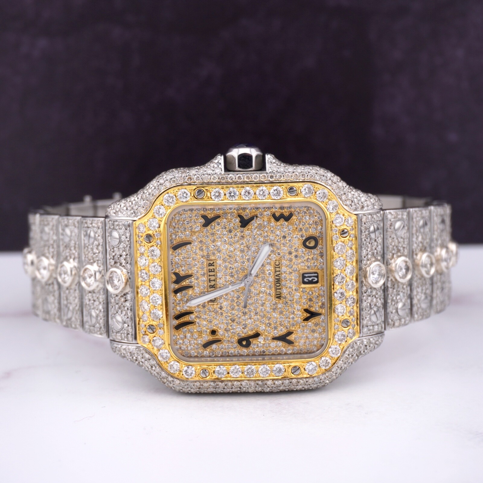 Cartier Santos Uomo 40mm Grande Orologio IN Acciaio Arabo