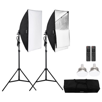 2PCS Softbox Lighting Kit 20 in x 28 in 45W 3000-6500K LED Bulbs for Shooting