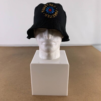 Black Twill Together Forever Embroidered Flower M/l New