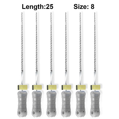 Sky Choice K-Files - 25 mm Length, Size 08 Gray with Rubber Stopper 6/Pkg