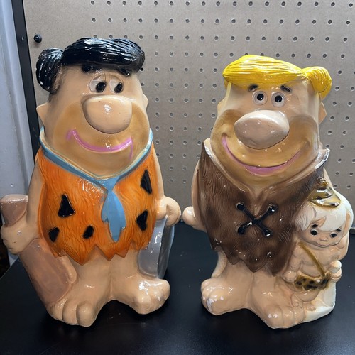 70s フリントストーン barny & bamm 貯金箱 Flintstones Fred Flintstone And Barney Rubble With Bam Bam