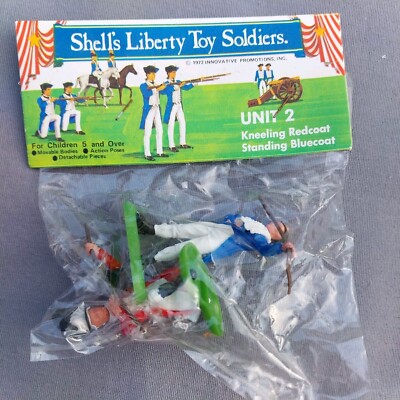 Unit 2 Shell's Liberty Toy Soldiers 1972 NEW Kneeling Redcoat Standing Bluecoat 