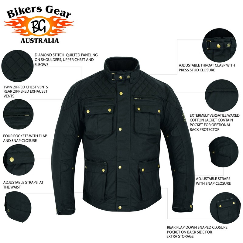 waxed cotton motorcycle jacket