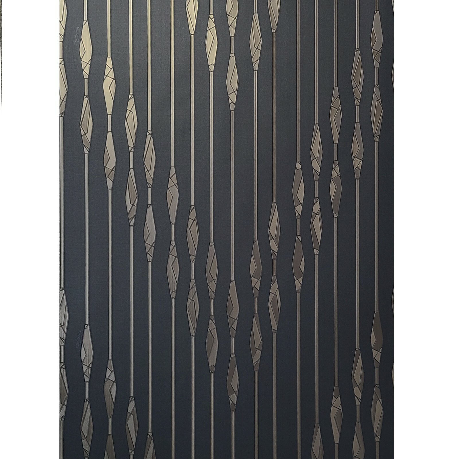 Herringbone Zig zag lines Chevron Black Bronze Metallic textured Wallpaper rolls