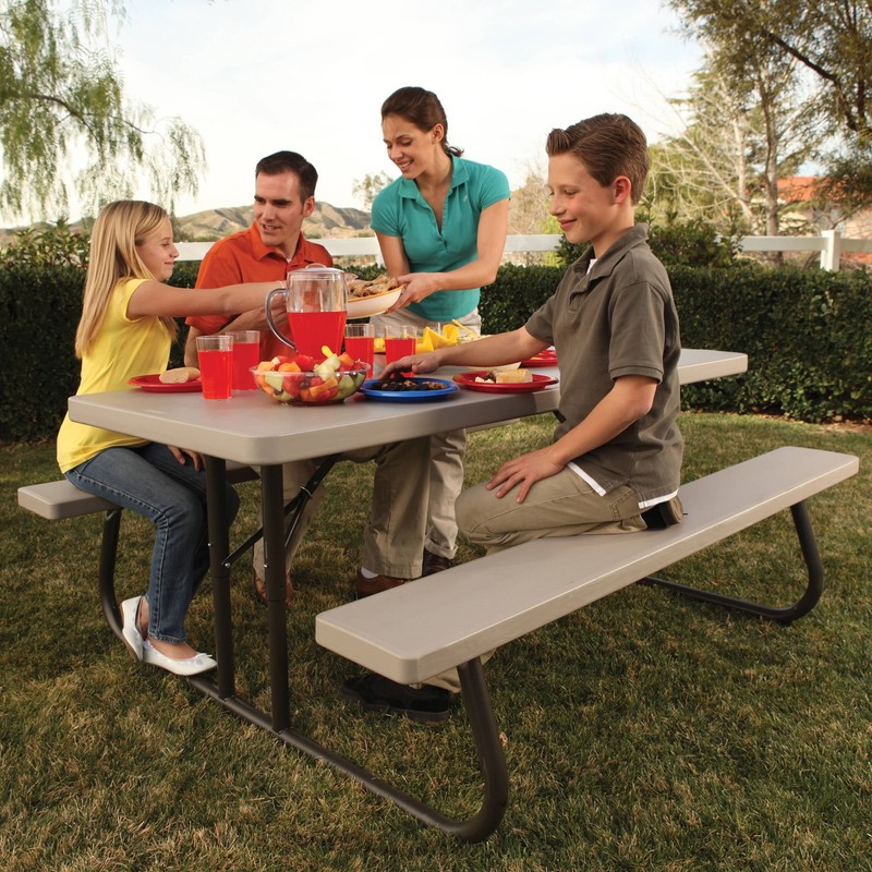 Lifetime 6 foot Outdoor High-Density Polyethylene Folding Picnic Table
