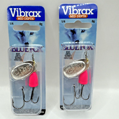 2 Pack - Blue Fox Super Vibrax Spinning Lure - Size 3 - Pink - BFF3 SFP