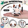 Shappy 50 Pcs Mini Animal Plush Toys Small Stuffed Animals Bulk Cute Tiny Plushies Keychains for Gift Party Carnival Prize (Cow)