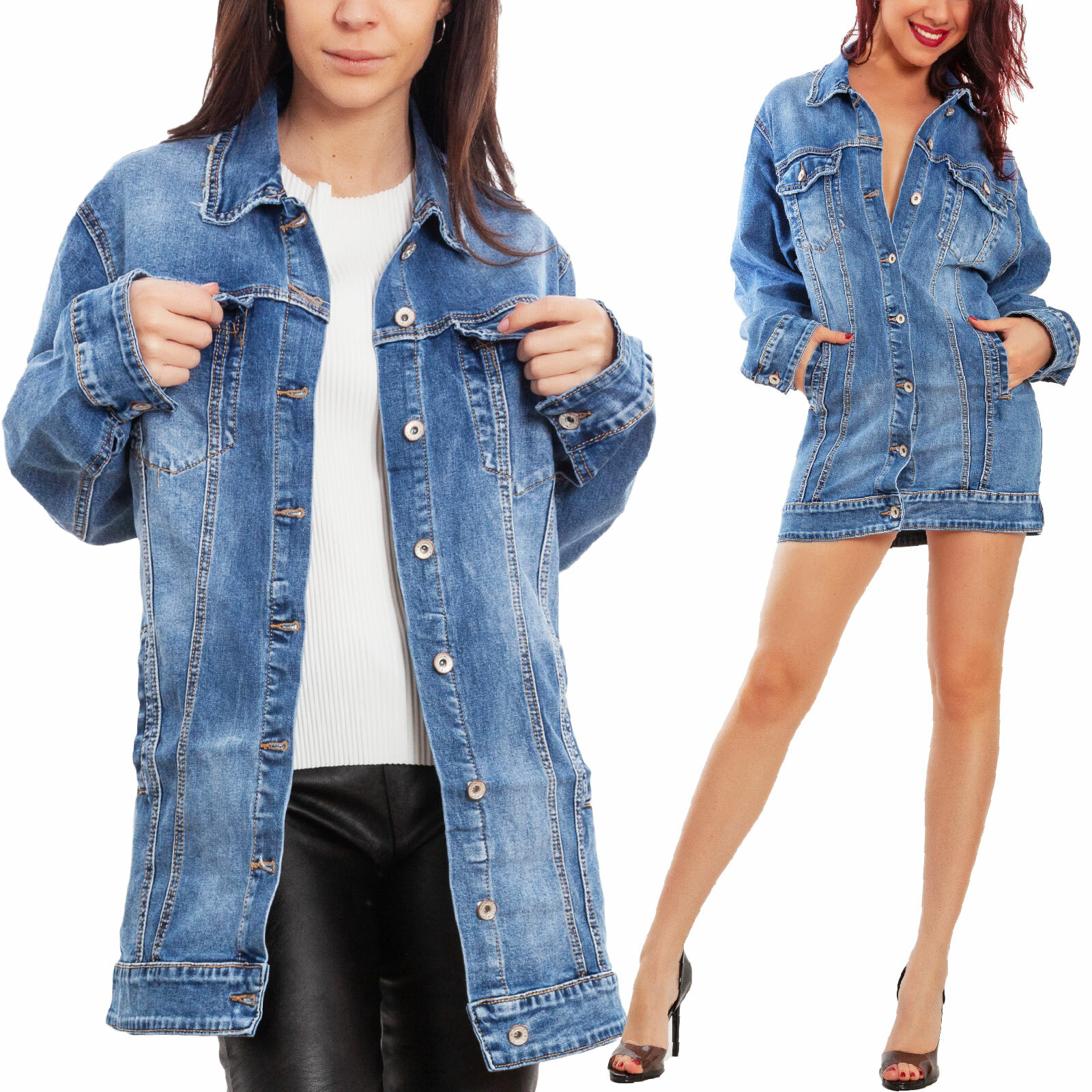 Veste En Jean Longue Troué Femme | Store www.cremascota.com