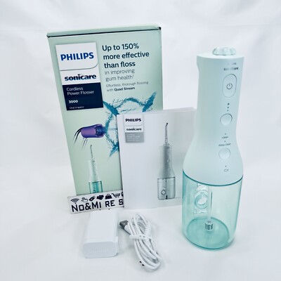 Philips Sonicare Power Flosser 3000 Cordless Mint Green HX3826/24 - Used No Tips