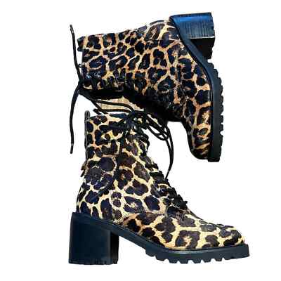 Seychelles Anthropologie irresistible pony calf hair lace up mid boot size 6