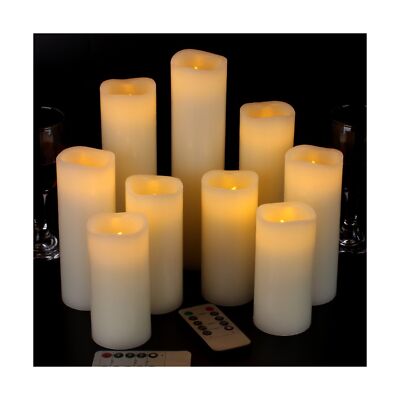 Battery Operated Candles 4" 5" 6" 7" 8" 9" Set Of 9 ...