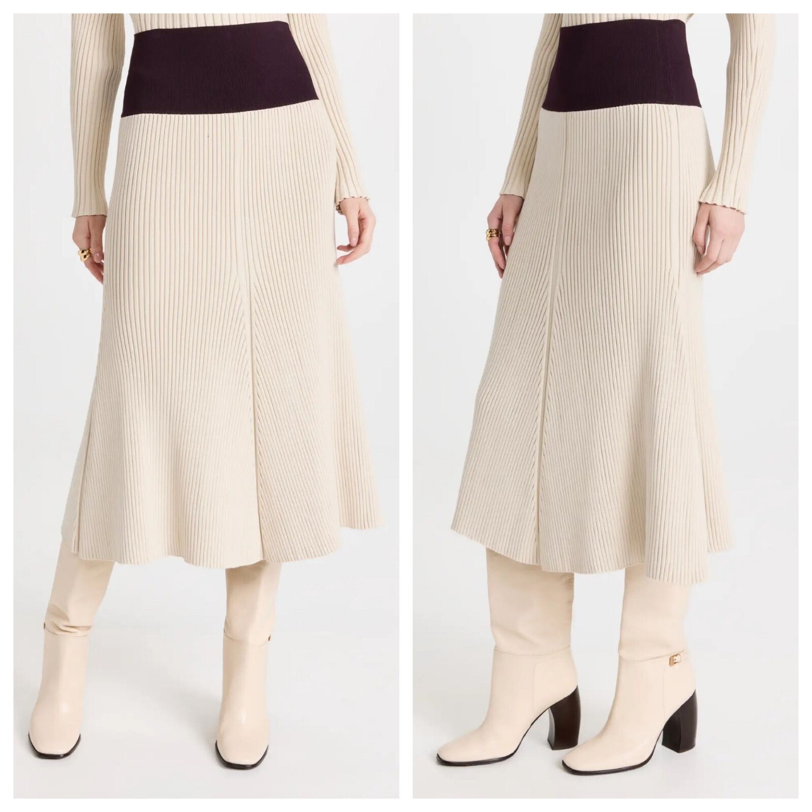 [RECTO] / ☆ 24FW DARIA RIB FLARE KNIT SKIRT / RED BROWN RECTO - Official Website