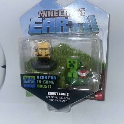 Mattel - Minecraft Earth Boost Minis 2-Pack -REPAIRING VILLAGER & MINING CREEPER