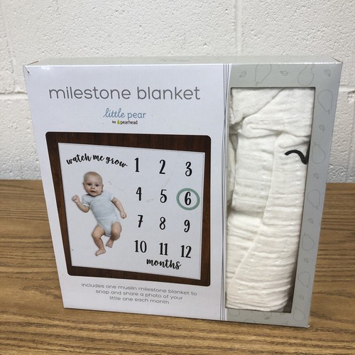 Little Pear Baby Milestone Marker Blanket Growth Gender-Neutral Baby Monthly  🍼