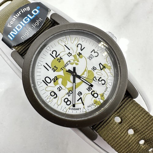 Timex nano universe camper indiglo 2本セット New Timex Mickey Mouse Camper Watch Quartz Indiglo Green