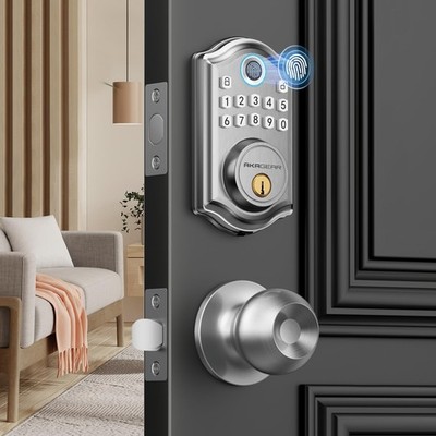 AkaGear DS10 Keyless Entry Door Lock with Door Knob, Fingerpri...
