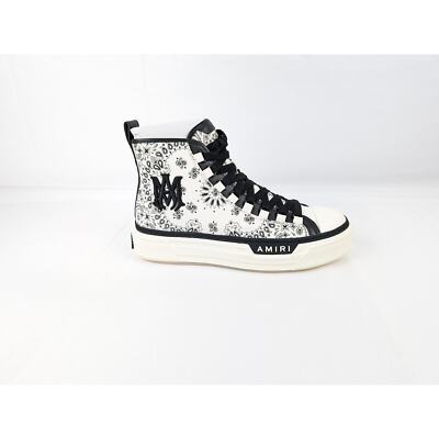 Amiri Bandana MA Court Hi Top Sneakers in White/Black BNWB