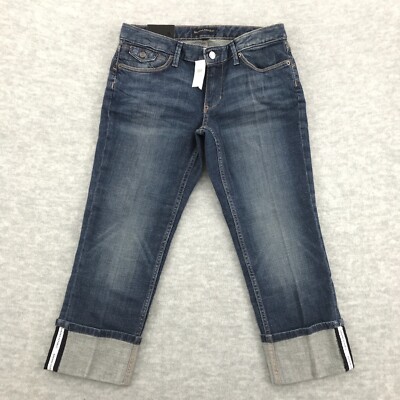 Banana Republic Jeans Womens 4 MEASURES 30x23 Capri Blue Cuffed NormCore Basic