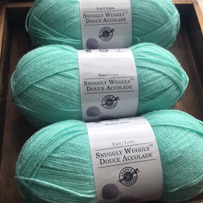 Lot Of 3/Loops and Threads Snuggly Wiggly/Bright Teal/5 oz 446 yds Each/New