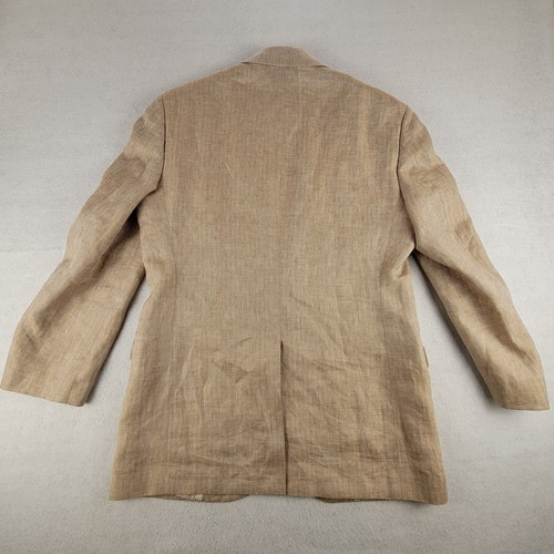Baird McNutt For Brooks Brothers Madison Blazer Jacket Mens 39R Tan Irish Linen