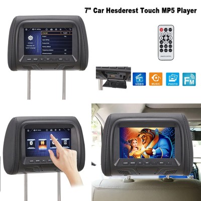 7in Car Headrest Monitor MP5 Display Automobile Head Pillow Touch Screen w/MP5dH