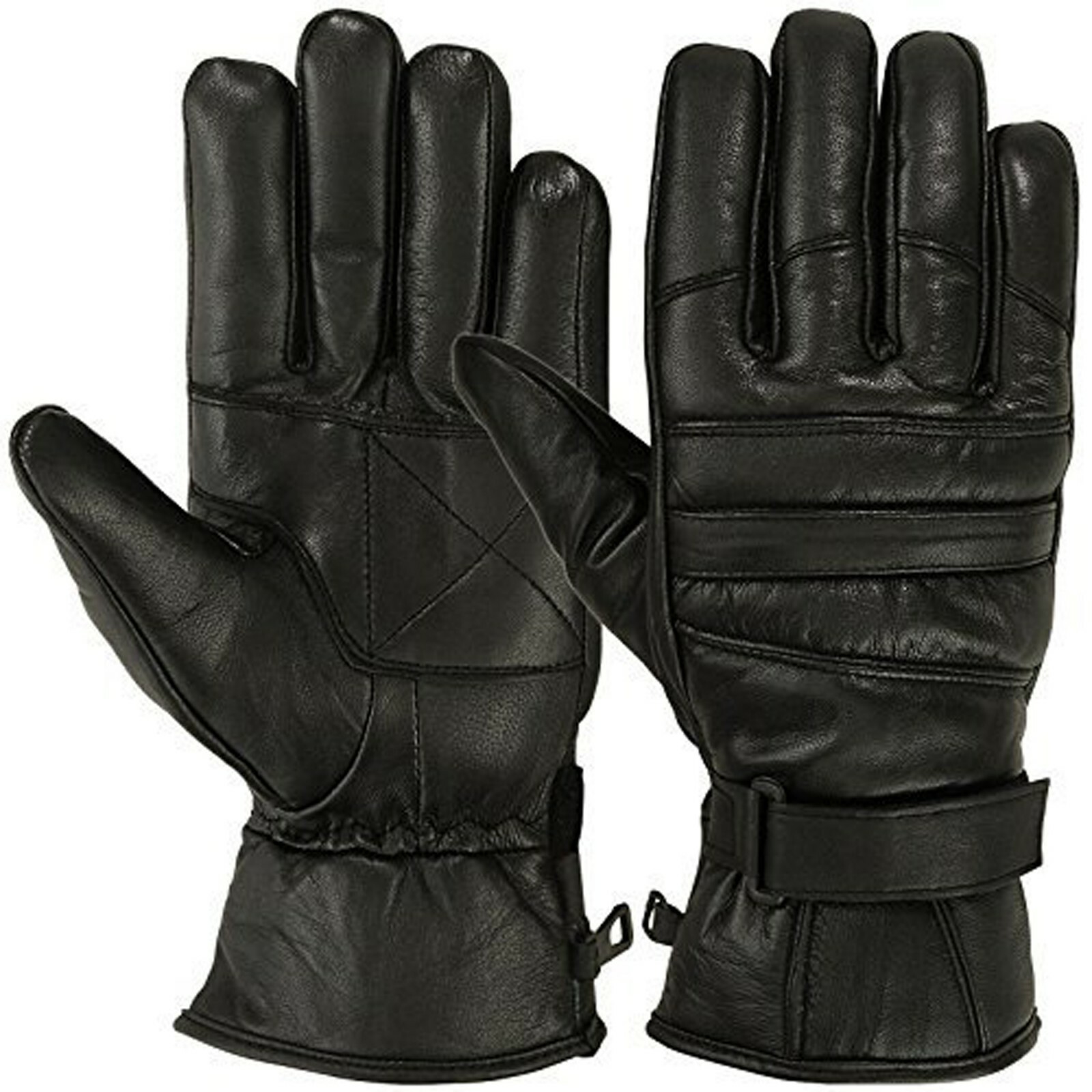 Mens Warm Winter Cold Weather Leather Gloves Motorbike Driving Thermal