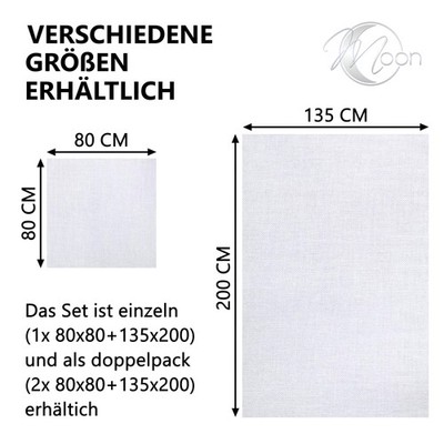 2erPack Hotelbettwäsche Kissenbezug Linon Baumwolle Hotelverschluss Moon Classic Bild 4