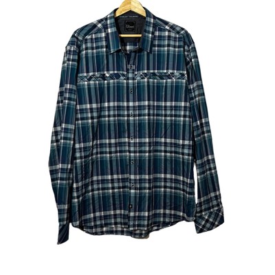 7 Diamonds Men s Plaid Dress Shirt Size XXL 100% Cotton New Without Tags