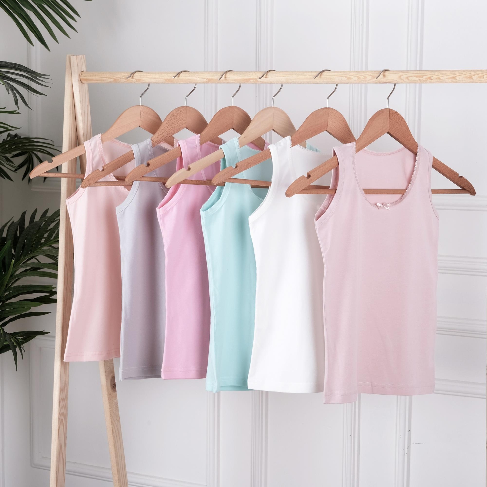 LOREZA ® 5 Meisjes Katoenen Onderhemden Tank Top Kinderen (92-98 (2-3 jaar), Model 1