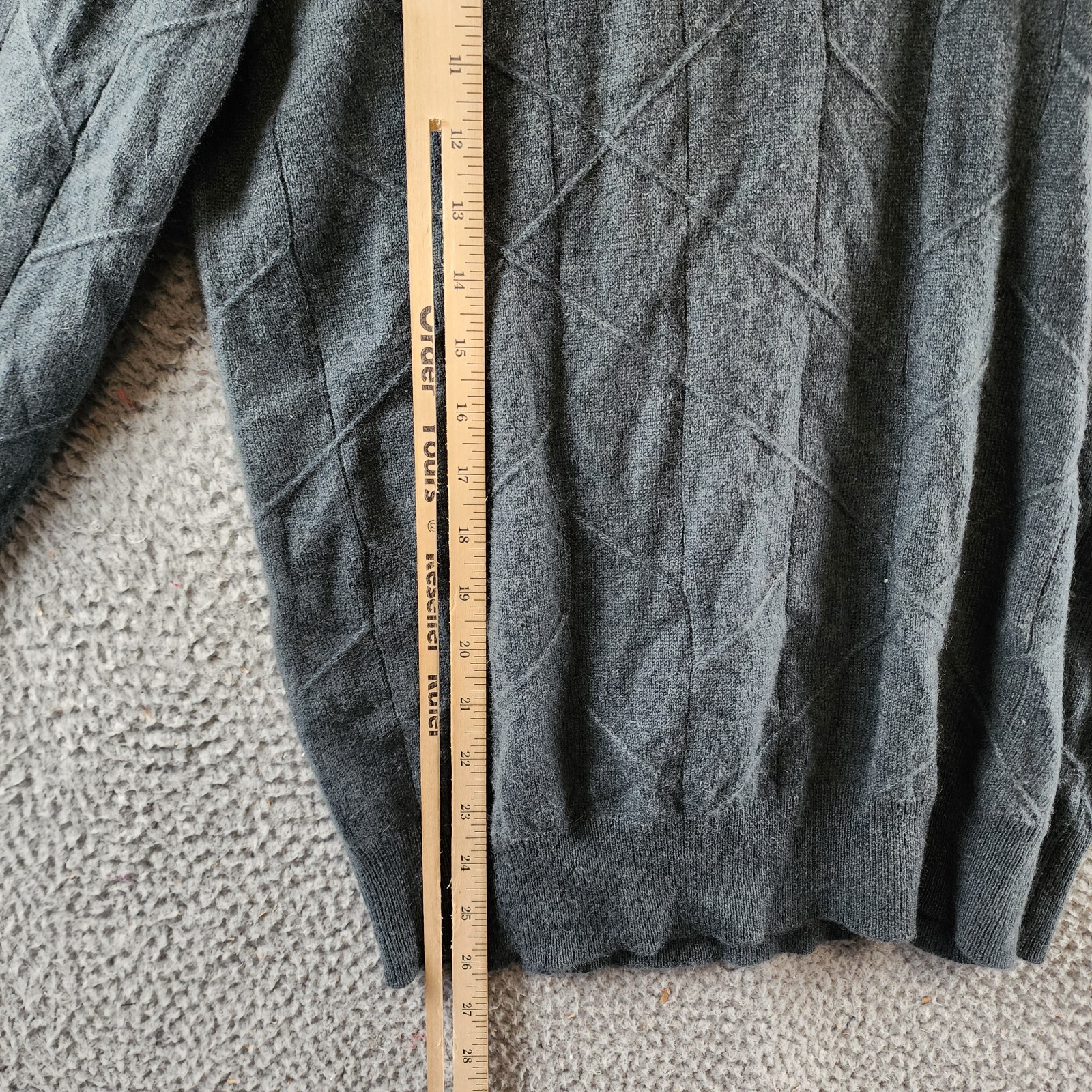 The Men's Store Bloomingdales Cashmere Novelty Stitch Sweater Mens S Slate Green - Picture 8 of 13