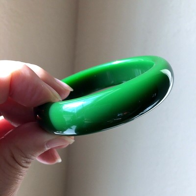 Genuine Natural Oily Green Nephrite Hetian Jade Bangle 58.5mm W/ Certificate New