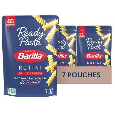 Barilla Ready Pasta, Fully Cooked Rotini Pasta, Non-GMO & Kosher, 7 oz (Pack of