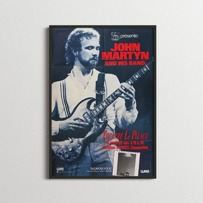 Authentique RÃ©Tro Poster - John Martyn - Le Palace - 1981