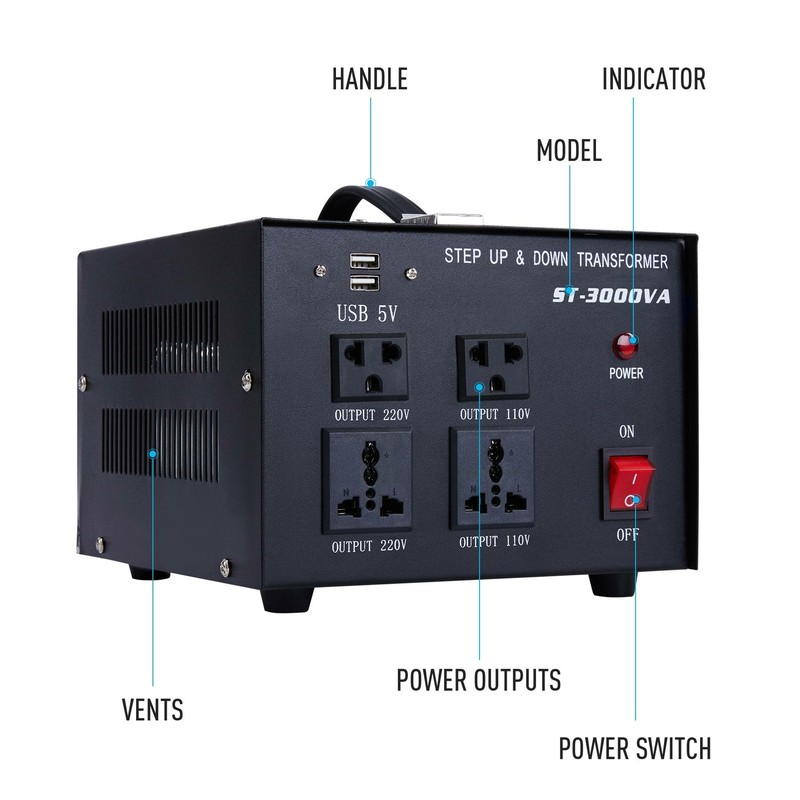 3000W Voltage Converter 220 to 110 and 110 to 220 Step Up Step Down