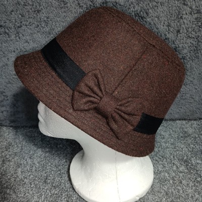 Top Headwear Hat Womens One Size Brown Cloche