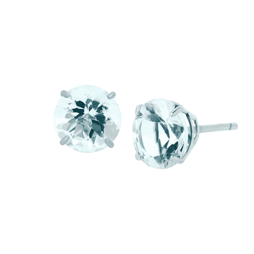 Finecraft Round-Cut Birthstone Stud Earrings in 10K Gold