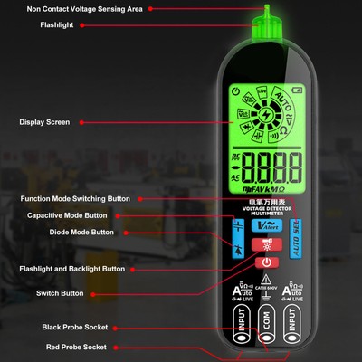 Auto Ranging Digital Multimeter With LCD Display High Accuracy Voltage