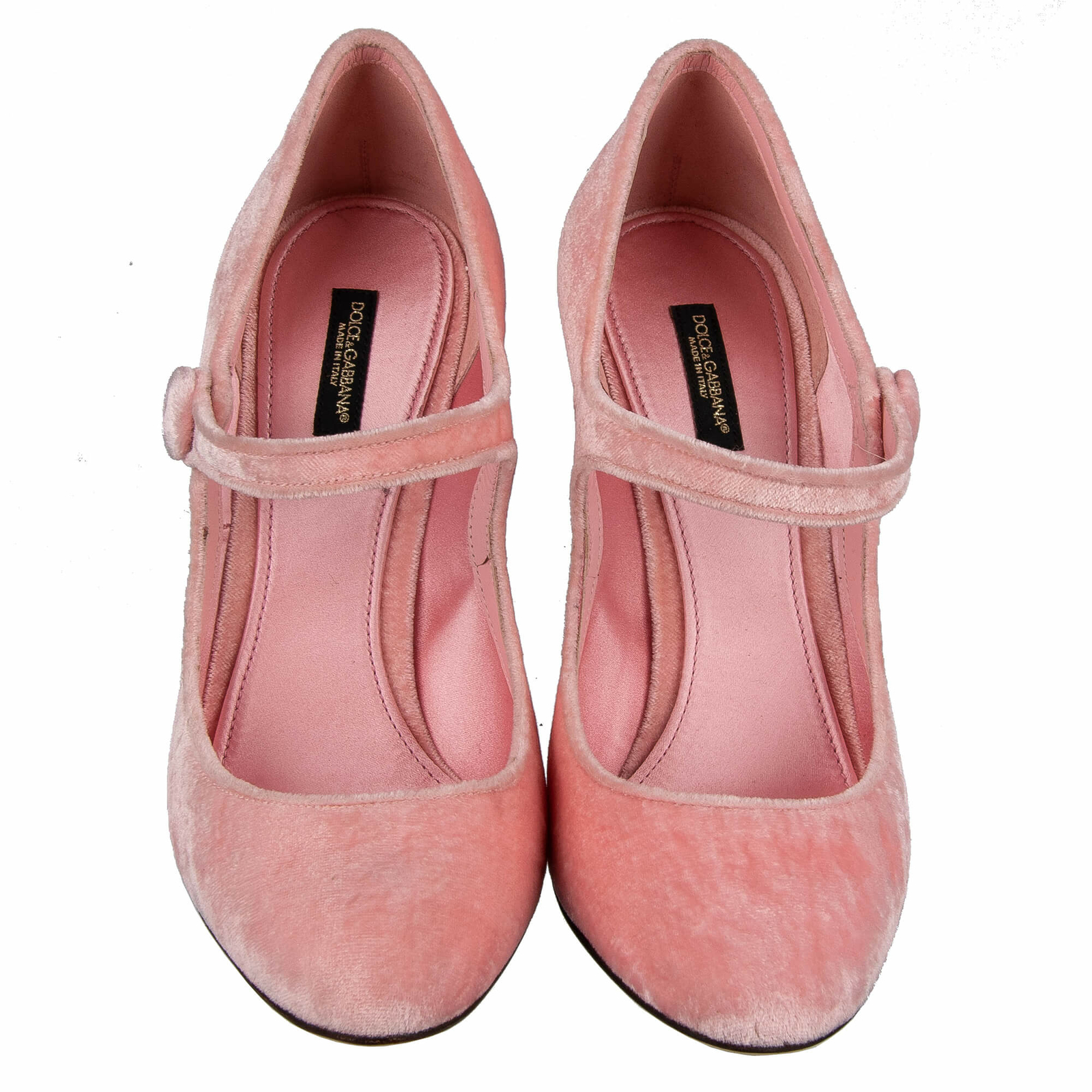 DOLCE &amp; GABBANA Velvet Mary Jane Pumps VALLY Shoes Pink 40