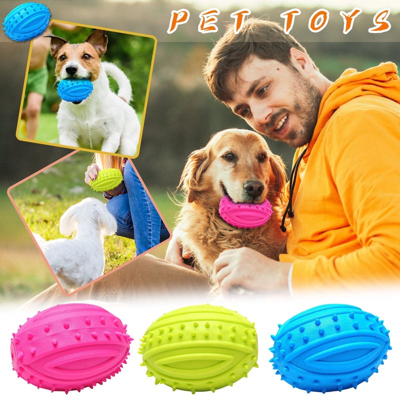 Puppy Teething Chew Toy Balls, Interactive Rubber Dog Chewing Enrichment Toys