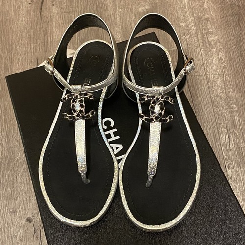 CHANEL(シャネル) ミュール 36 C レディース - G28251 黒×グレー