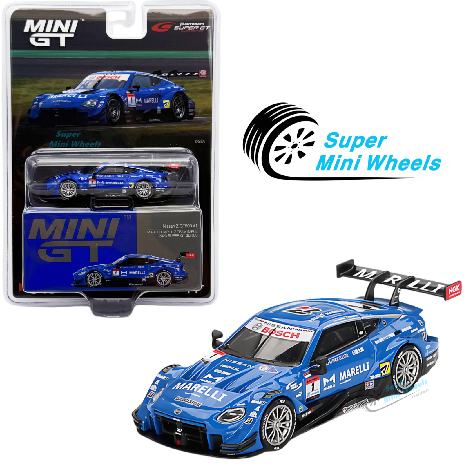 ミニカー Grampus! Mini GT 1:64 Nissan Z GT500 #1 MARELLI IMPUL Z TEAM IMPUL
